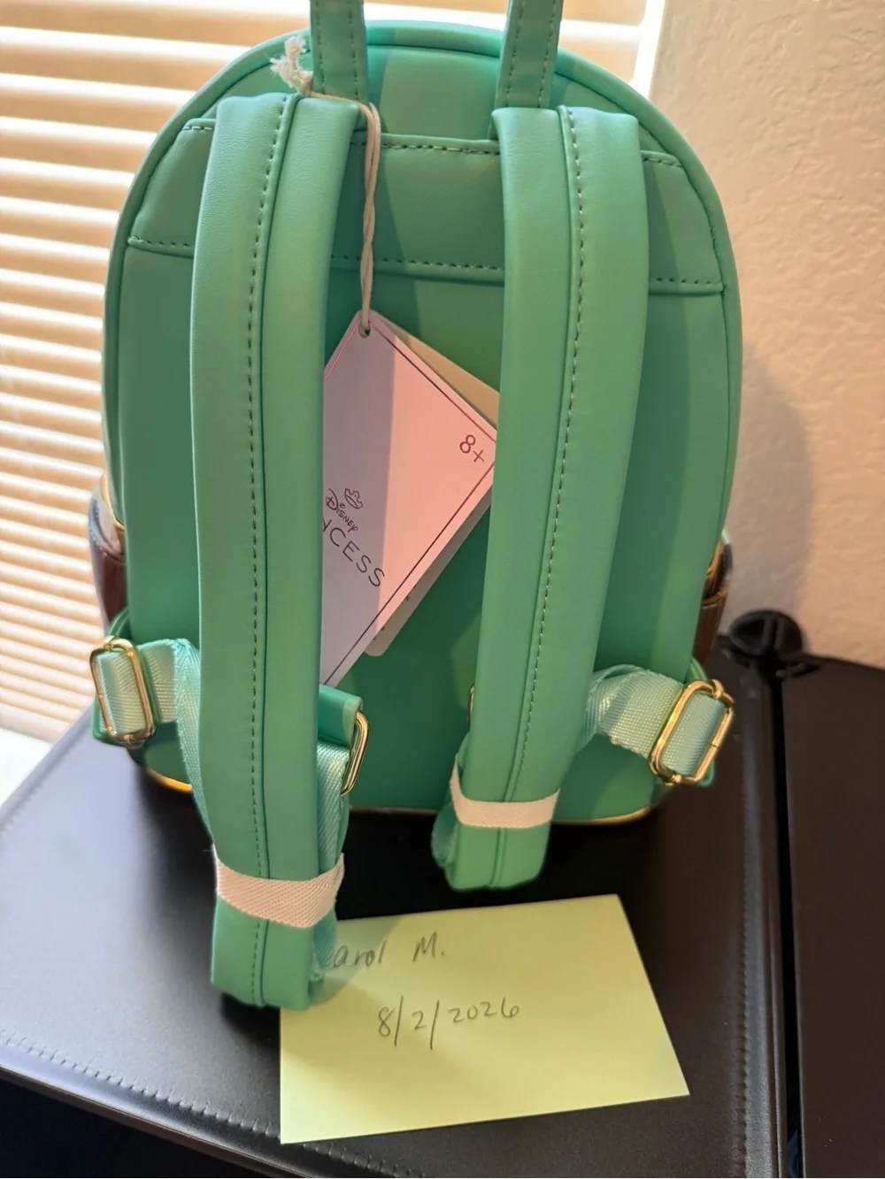 Loungefly Belle Teal and Yellow Mini Backpack and matching wallet.  NWT.